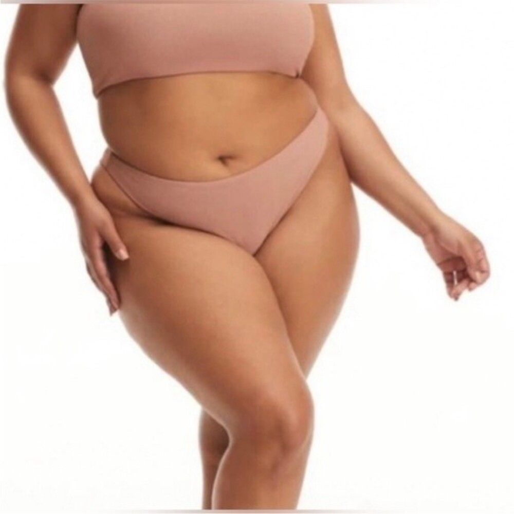 NWT Good American Rib Better Bikini Bottom Cheeky Desert Rose Size 7 (4XL)